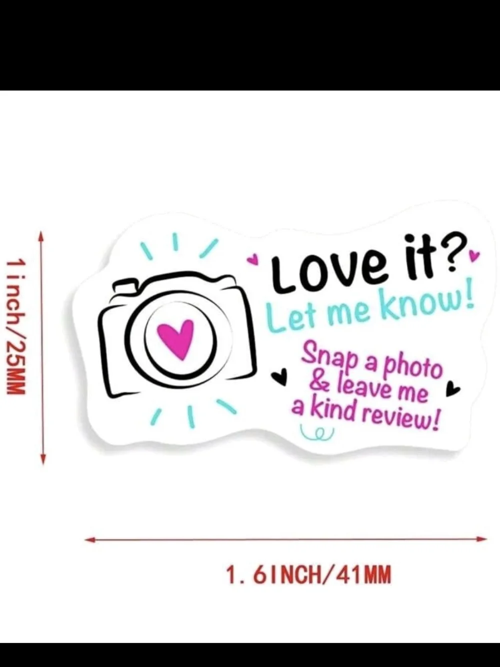 Peach Grip Pen with 'Love It? Let Me Know!' Photo Review Sticker